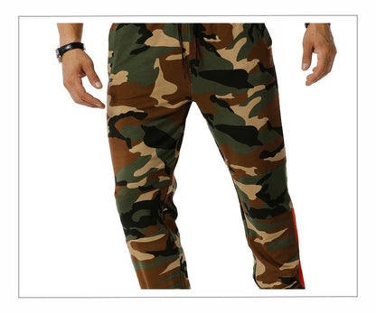 Men's Split Joint Camouflage Out Door Sports Football Training Workout Jogger Pants