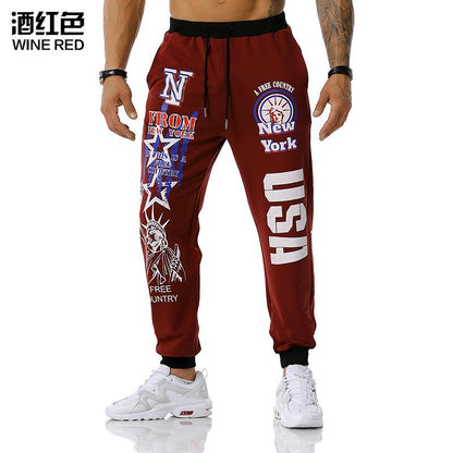 Men's USAPrinting Out Door Sports Workout Football Training Jogger Pants