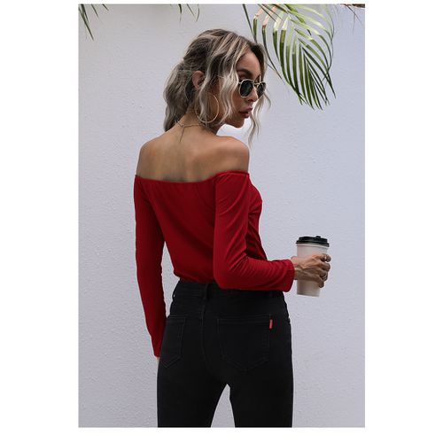 Women Strapless Solid Color T-shirt Jumpsuit