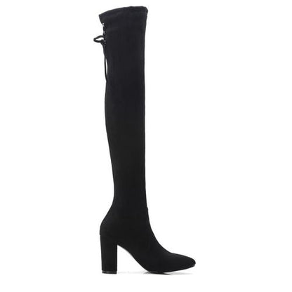 Women Velvet High Heel Tall Boots