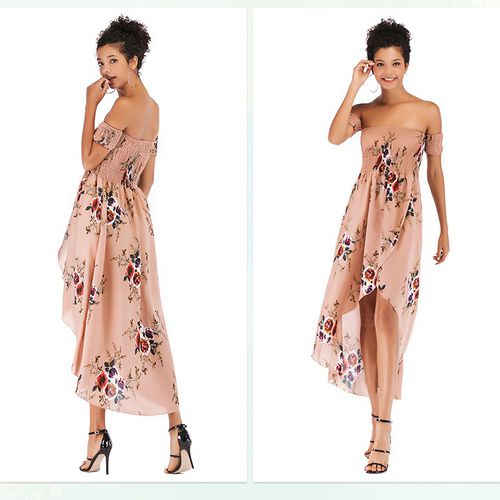 Spring and Autumn Collar Shoulder Chiffon Women Dresses