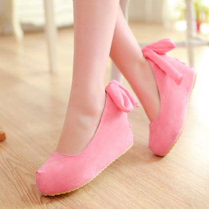 Women Ribbons Platform Wedge Heels Pumps