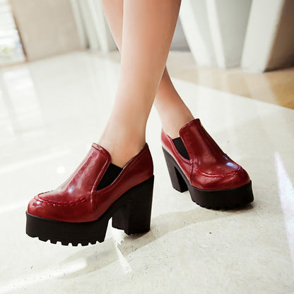 Women Platform Block High Heels