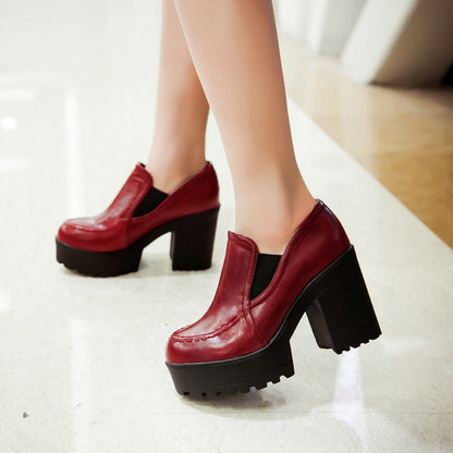 Women Platform Block High Heels