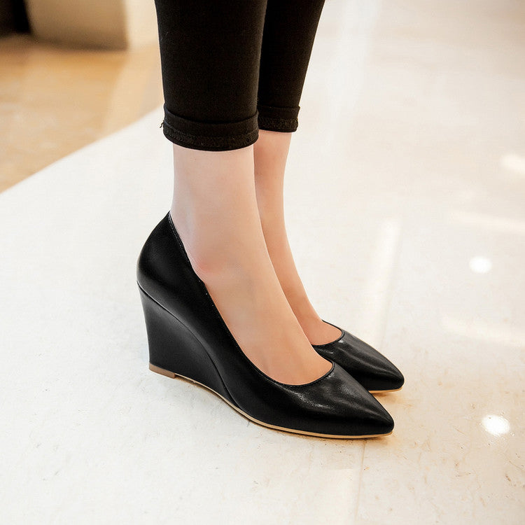 Women Heels Pointed Toe Wedges Shoes