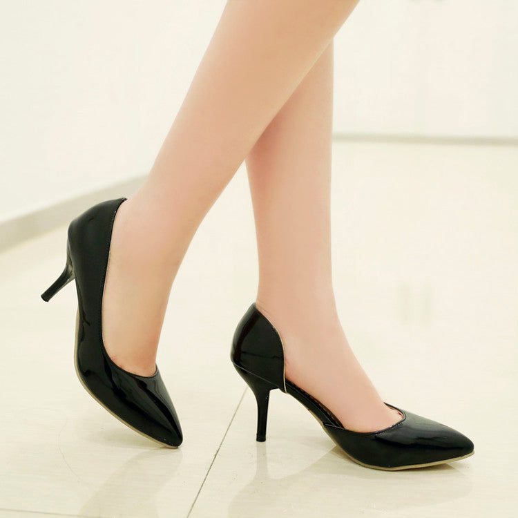 Women Patent Leather High Heel Pumps