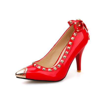 Women Rivets High Heel Pumps