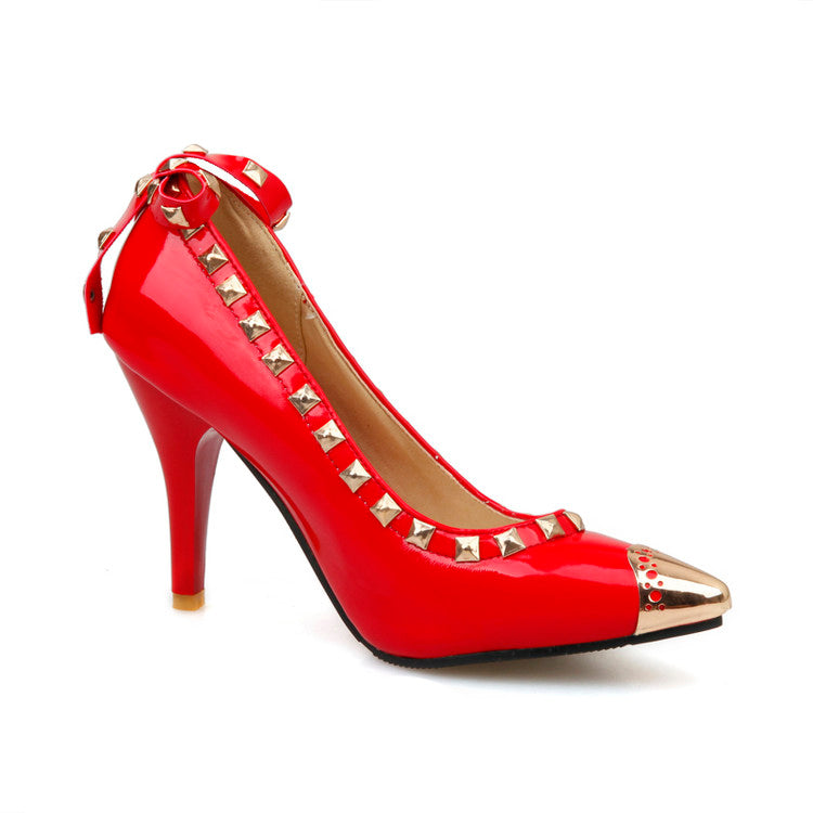 Women Rivets High Heel Pumps