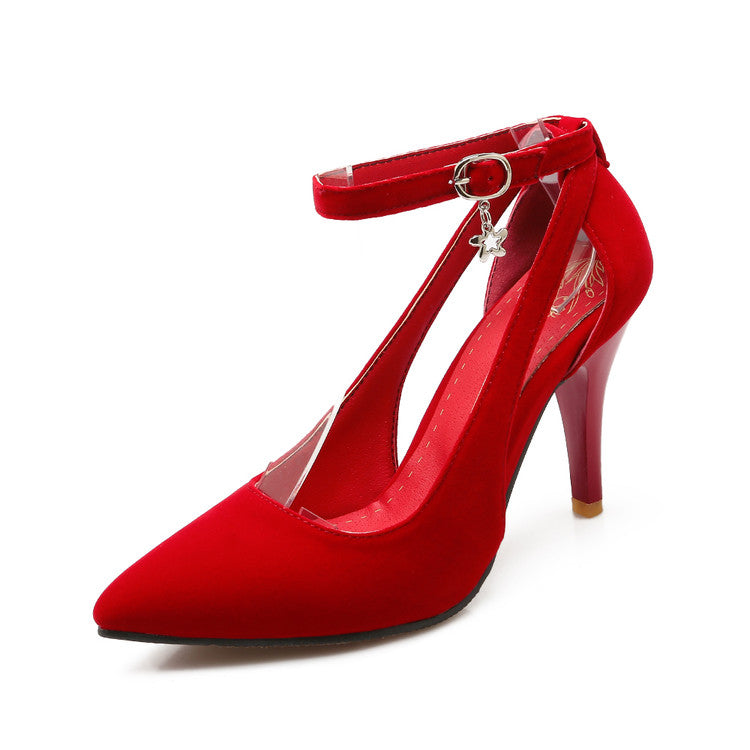 Women Ankle Strap High Heel Pumps