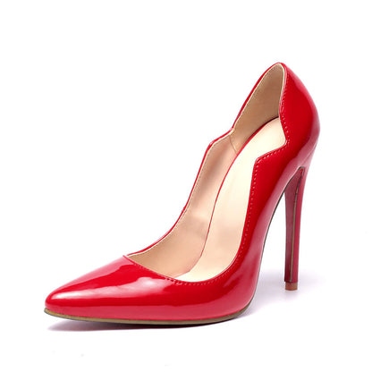 Women's Pointed Toe Patent Leather High Heels Stiletto Pumps