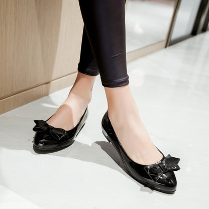 Women Bowtie Pumps Flats Shoes