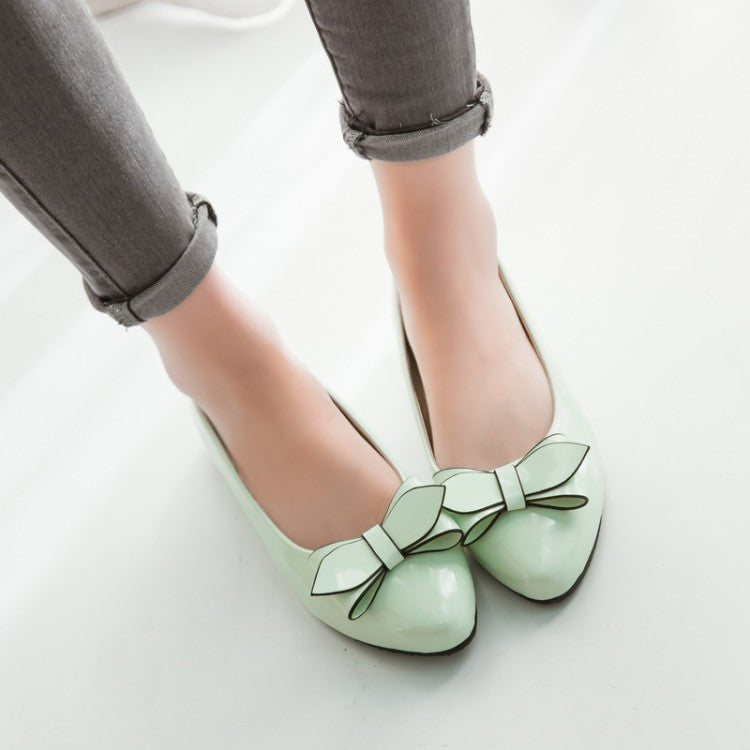 Women Bowtie Pumps Flats Shoes