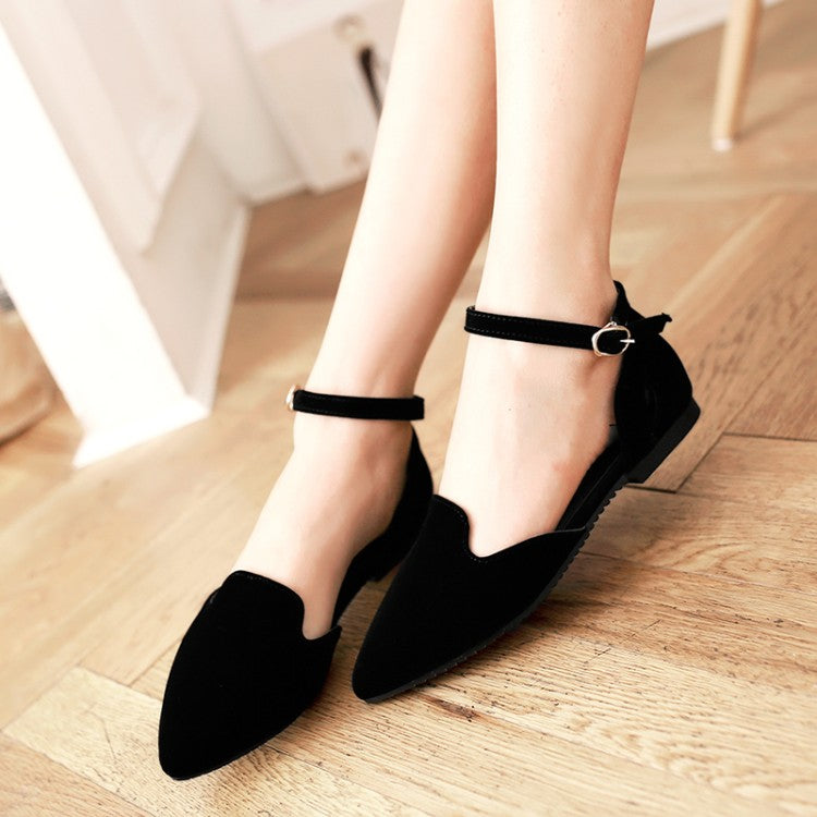 Women Ankle Strap Low Heel Pumps