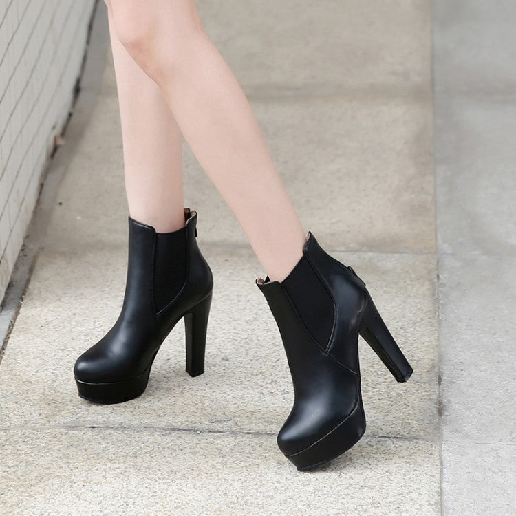 Women High Heel Platform Short Boots