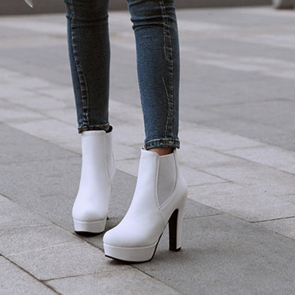 Women High Heel Platform Short Boots