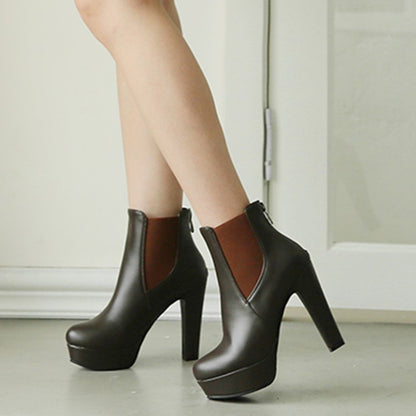 Women High Heel Platform Short Boots