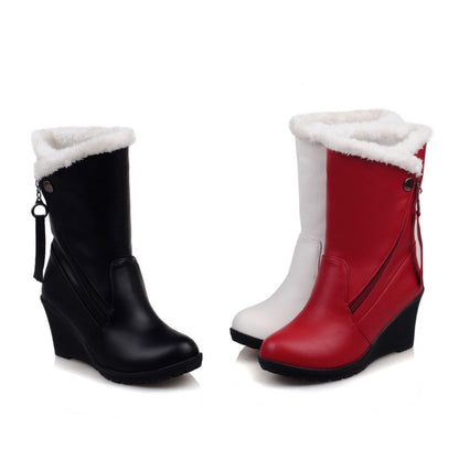 Women Wedges Heels Short Snow Boots