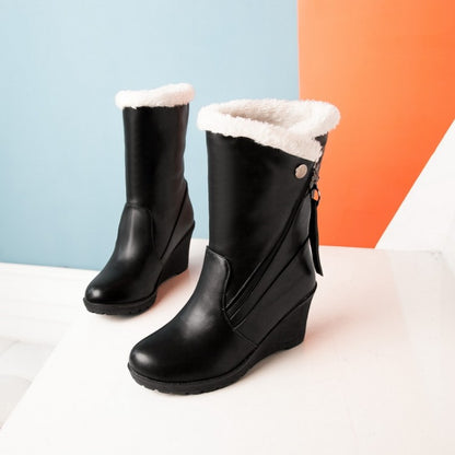 Women Wedges Heels Short Snow Boots