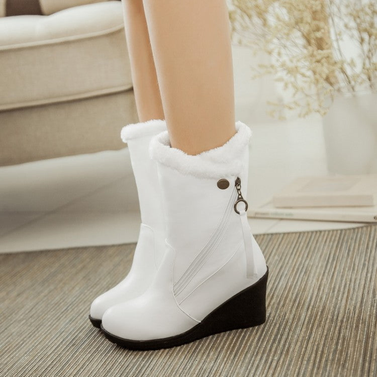 Women Wedges Heels Short Snow Boots