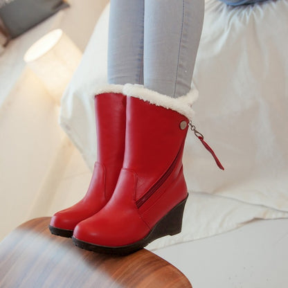 Women Wedges Heels Short Snow Boots