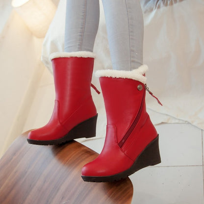 Women Wedges Heels Short Snow Boots