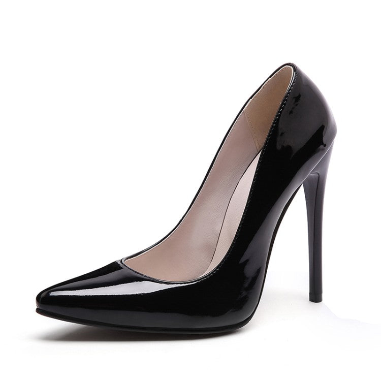 Women's Patent Leather High Heels Stiletto Pumps