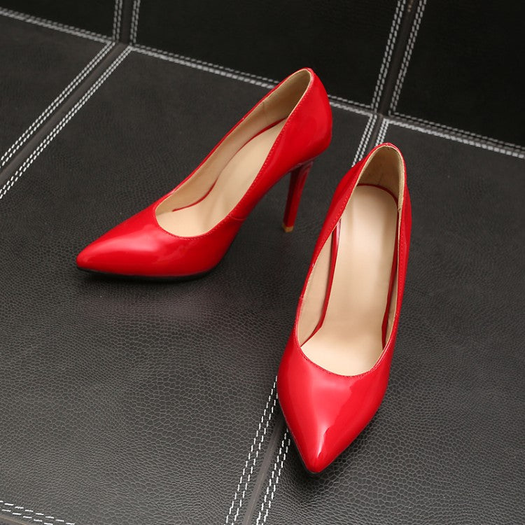 Women's Patent Leather High Heels Stiletto Pumps