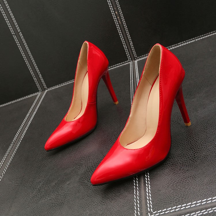 Women's Patent Leather High Heels Stiletto Pumps