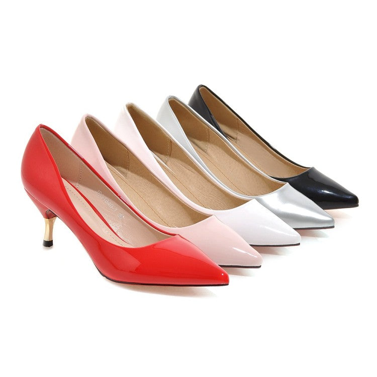 Women Patent Leather High Heel Stiletto Pumps