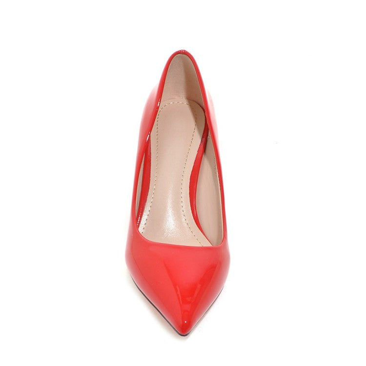 Women Patent Leather High Heel Stiletto Pumps