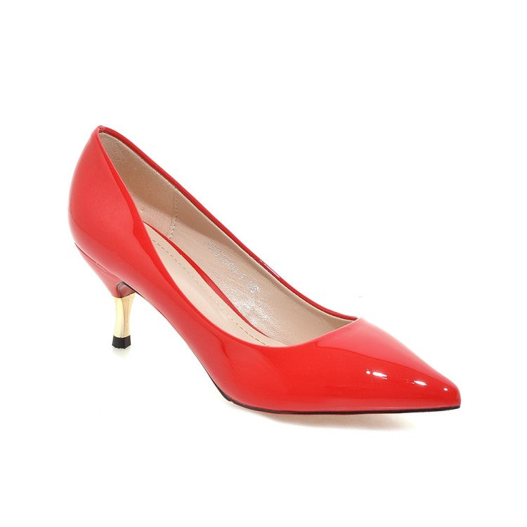 Women Patent Leather High Heel Stiletto Pumps