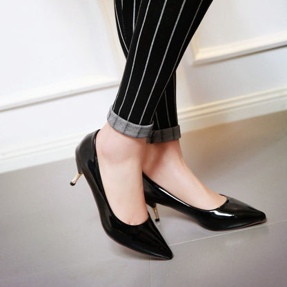 Women Patent Leather High Heel Stiletto Pumps