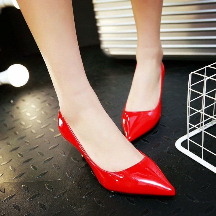 Women Patent Leather High Heel Stiletto Pumps