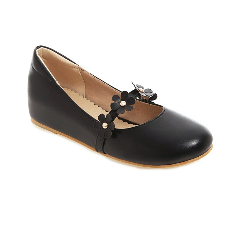 Women Flowers Flats Mary Jane Shoes