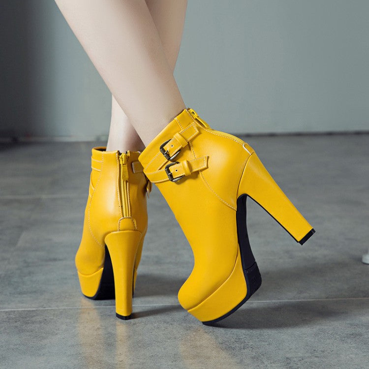 Women High Heel Platform Short Boots