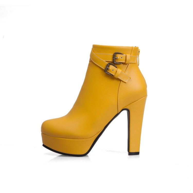 Women High Heel Platform Short Boots