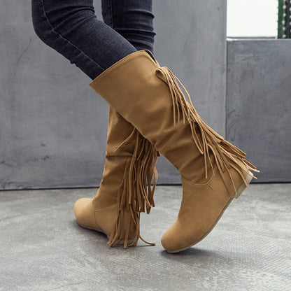 Tassel Mid Calf Boots for Ladies