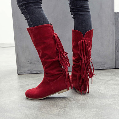 Tassel Mid Calf Boots for Ladies