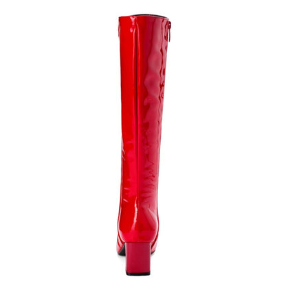 Side Zippers Block Chunky Heel Knee High Boots for Women