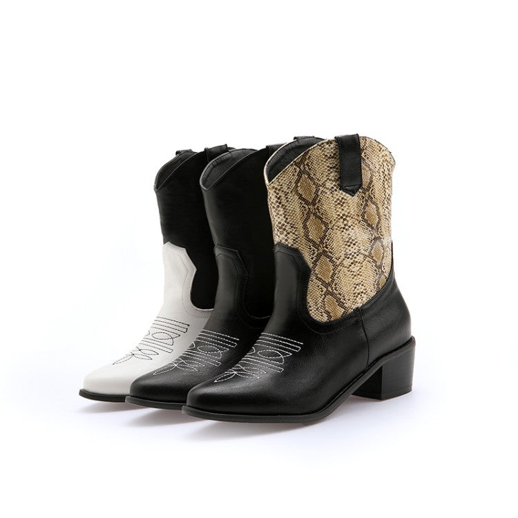 Women Printed High Heel Short Boots