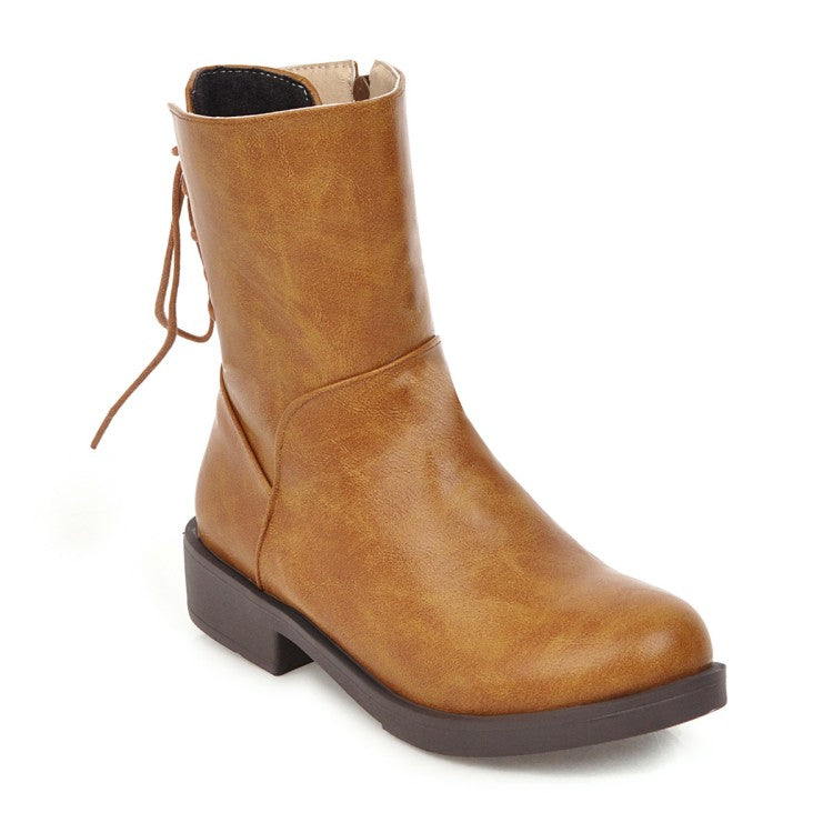 Women Low Heel Short Boots