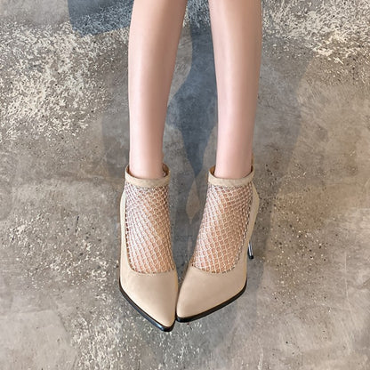 Women Pointed Toe Hollow Out High Heel Shoes