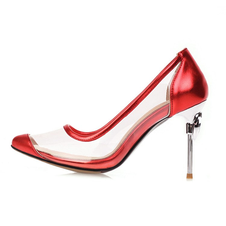 Women Transparent High Heel Stiletto Heeled Pumps