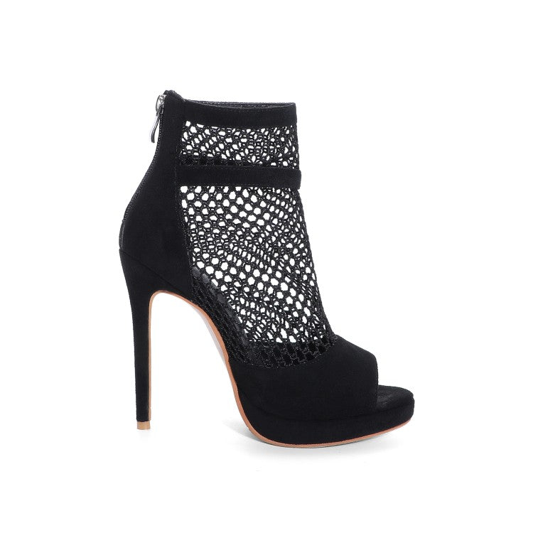 Women Cutout High Heels Short Boots