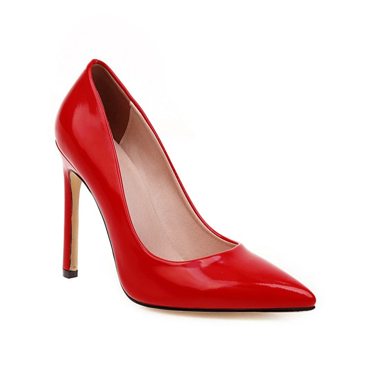 Women Patent Leather High Heel Stiletto Pumps