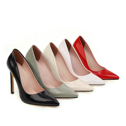 Women Patent Leather High Heel Stiletto Pumps