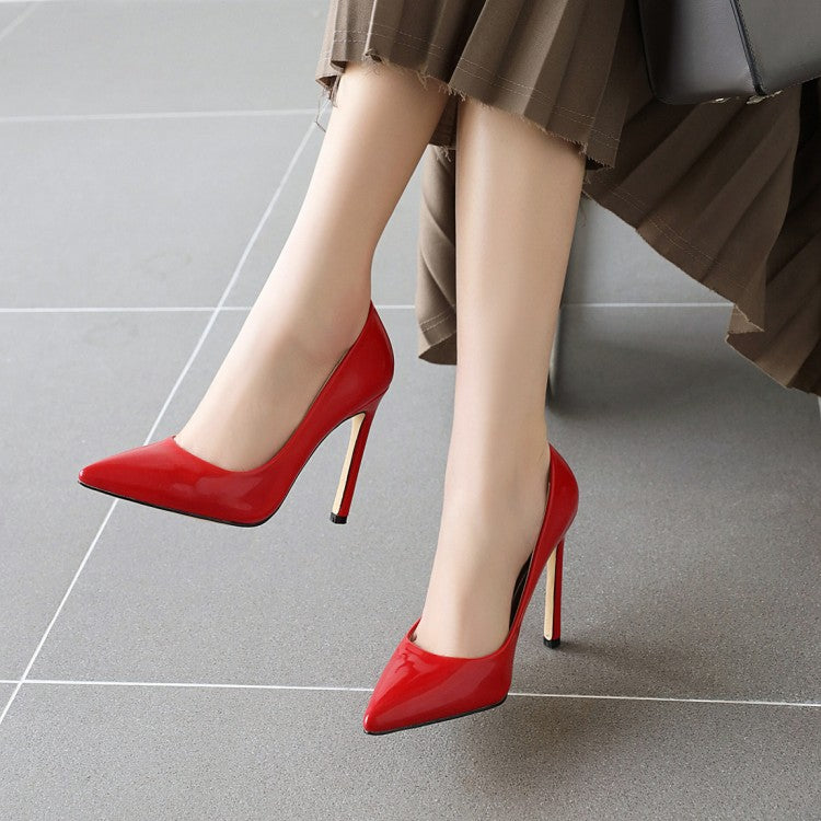 Women Patent Leather High Heel Stiletto Pumps