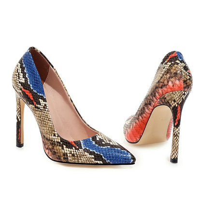 Women Pointed Toe Printed High Heel Pumps