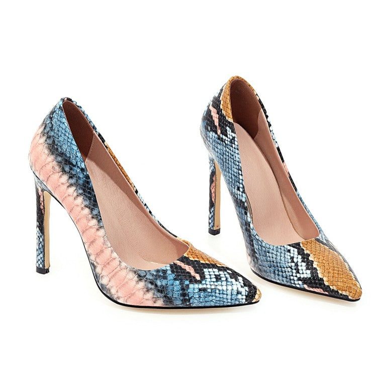 Women Pointed Toe Printed High Heel Pumps