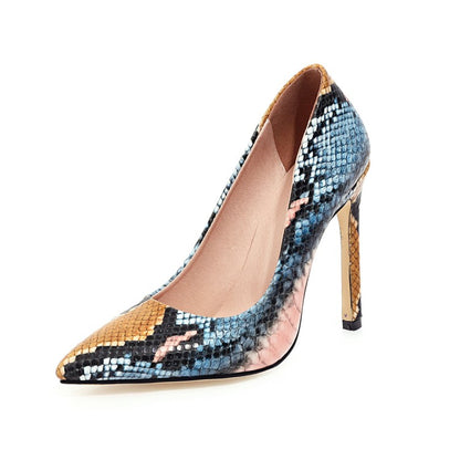 Women Pointed Toe Printed High Heel Pumps